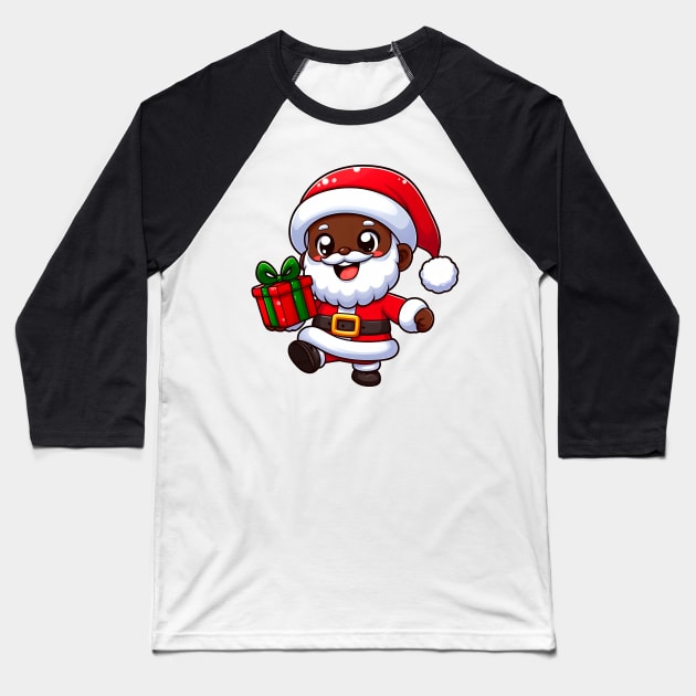 Santa Afrochibi Baseball T-Shirt by 3coo